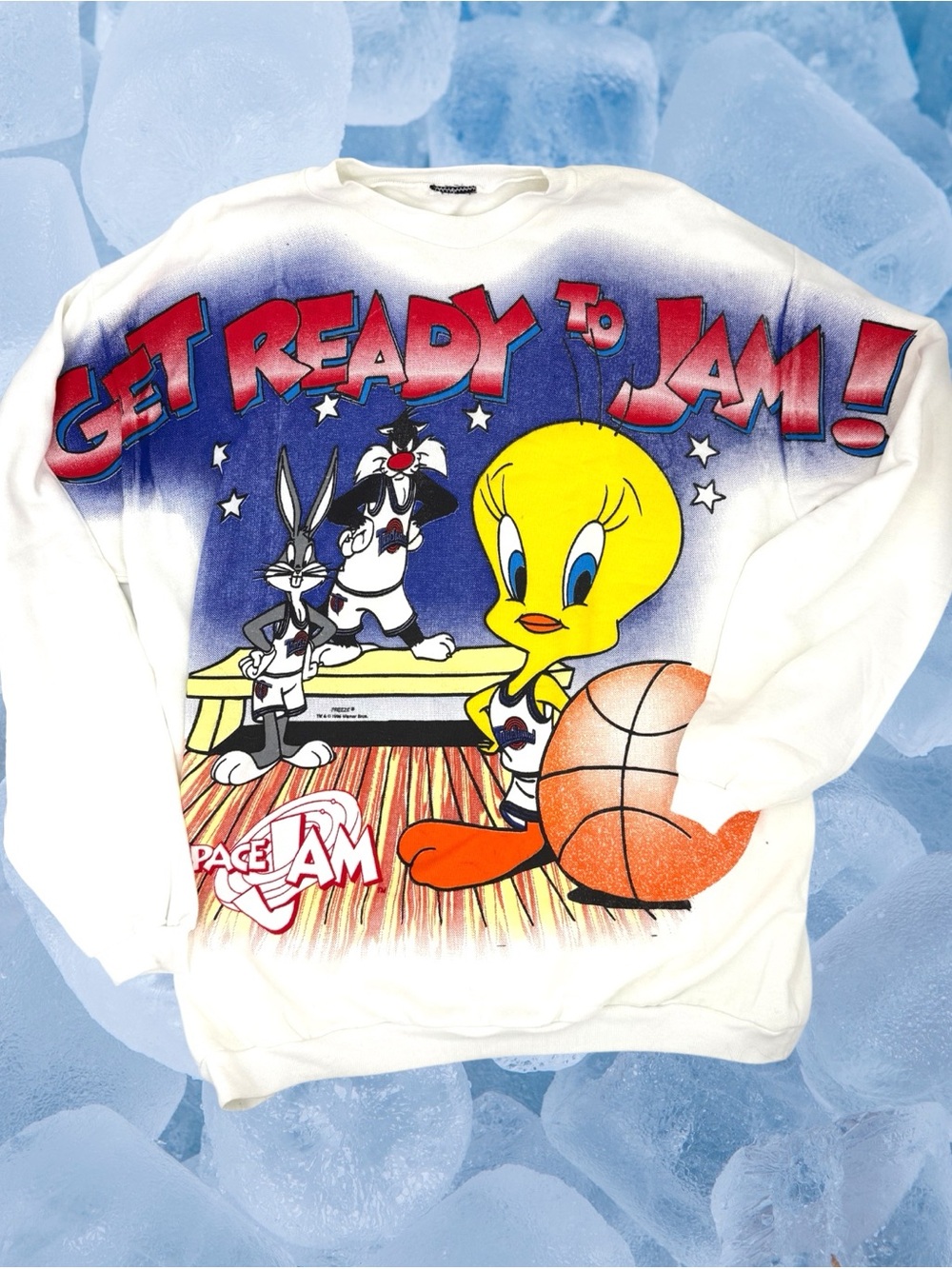 Vintage 1996 Space Jam Sweatshirt Freeze Bugs Bunny Tweety bird Mens XL